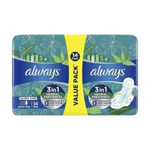 ALWAYS DUO 3 EN 1 HERBAL FERSHNESS ULTRA THIN LONGUE 14U