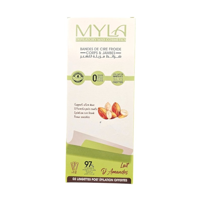 MYLA BANDE CIRE CORPS AMANDE 12PCS