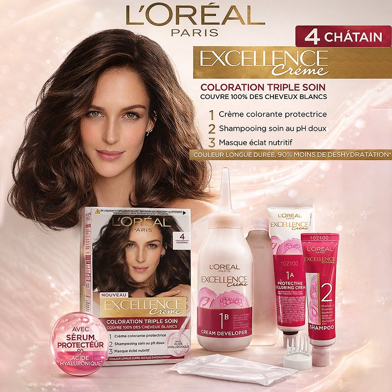LOREAL EXCELLENCE TEINTURE AH N*4