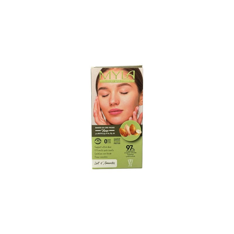 MYLA BANDE CIRE VISAGE LAIT AMANDE 12U