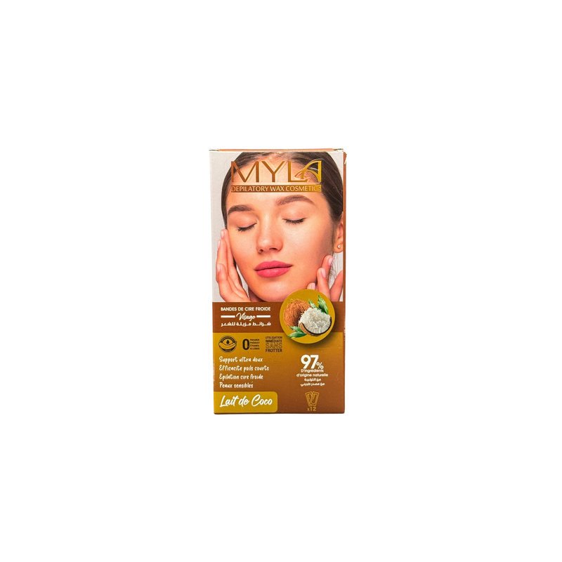 MYLA BANDE CIRE VISAGE LAIT DE COCO 12U