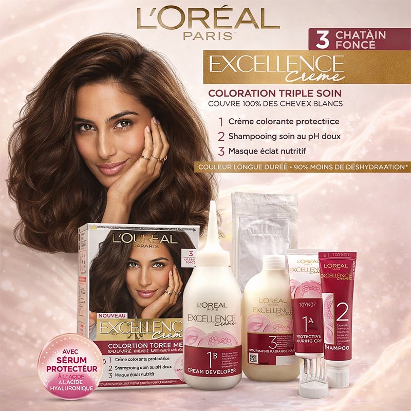 LOREAL EXCELLENCE TEINTURE AH N*3
