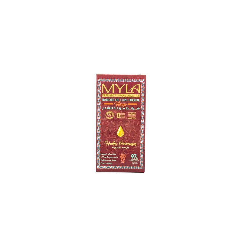 MYLA BANDE CIRE VISAGE ARGAN & JOJOBA 12U