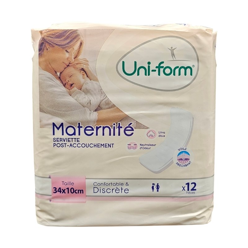 UNIFORM SERVIETTE POST ACCOUCHEMENT 12U