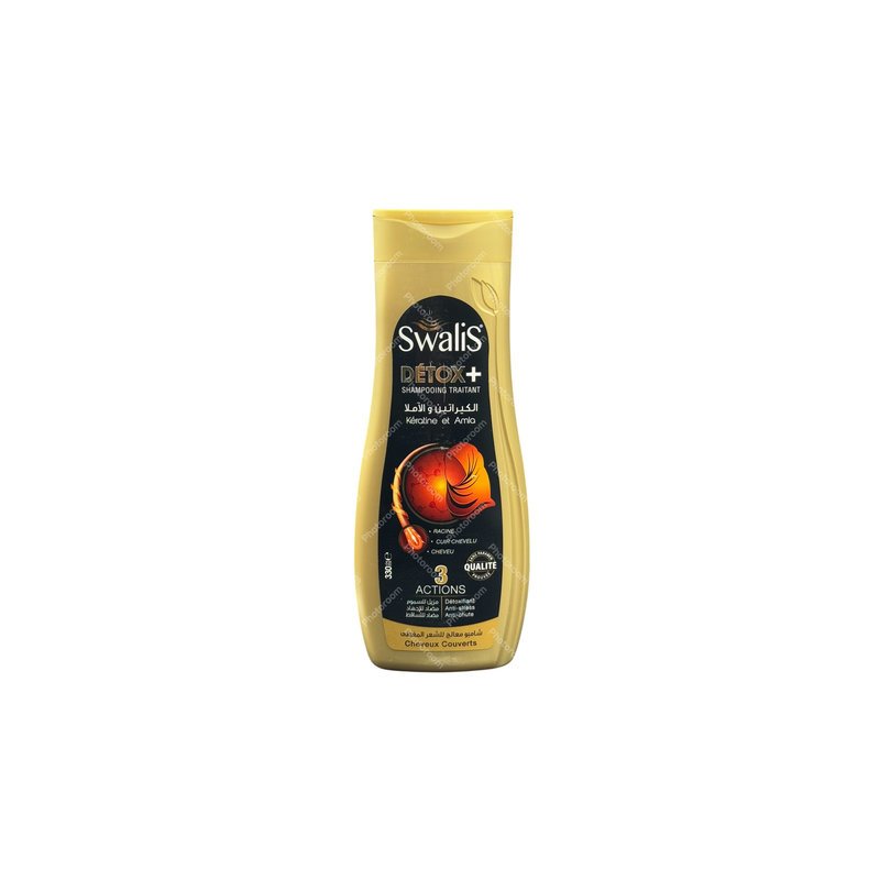 SWALIS SHP DETOX+ KERATINE & AMLA 330ML *MARRON*