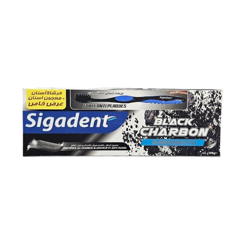 SIGADENT PACK DENTIFRICE + BAD BLACK CHARBON 100G