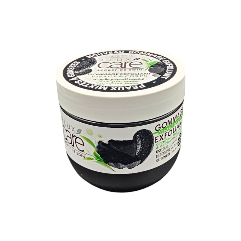 FLUX CARE GOMMAGE CORPS CHARBON & THE VERT 370ML