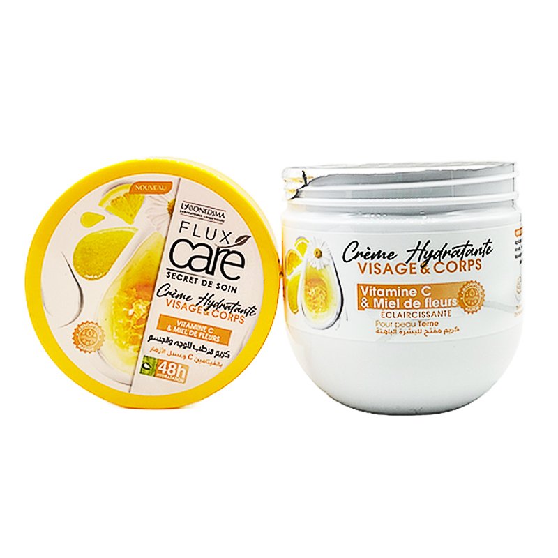 FLUX CARE CREME HYDRATANTE VIT-C & MIEL 370ML *POT*