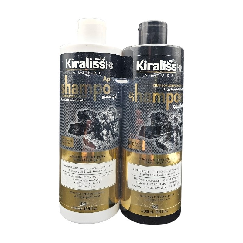 KIRALISS DUO SHP + ASHP CHARBON 500 ML X2 *NOIR*