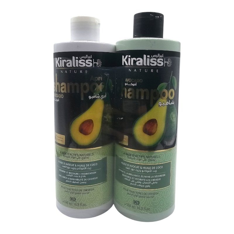 KIRALISS DUO SHP + ASHP AVOCAT 500 ML X2 *NOIR/VERT*
