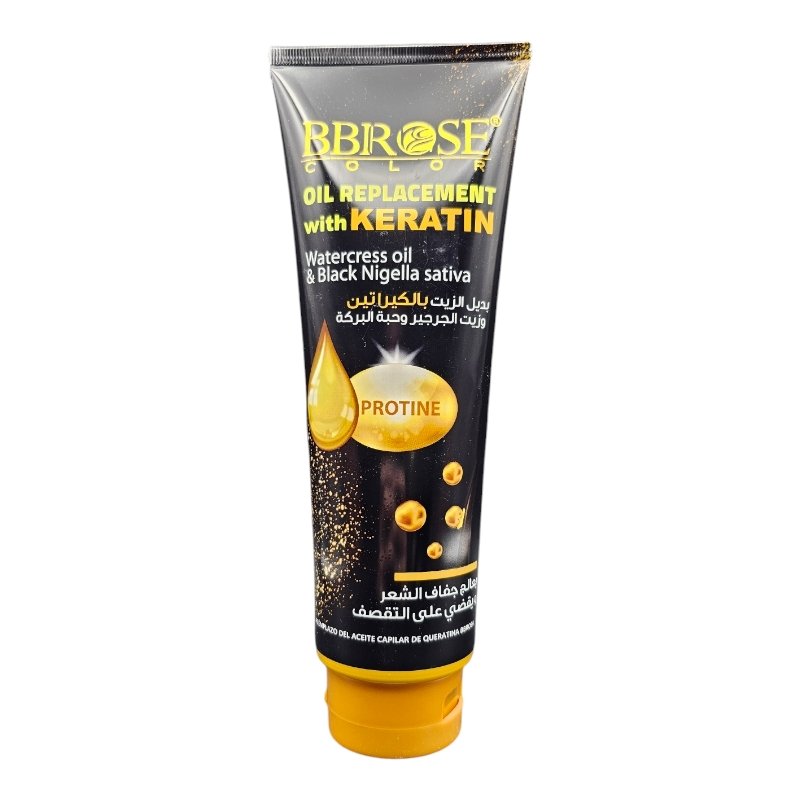 BBROSE OIL REPLACEMENT KERATIN BLACK NIGELLA TUBE 400ML FM 7 8