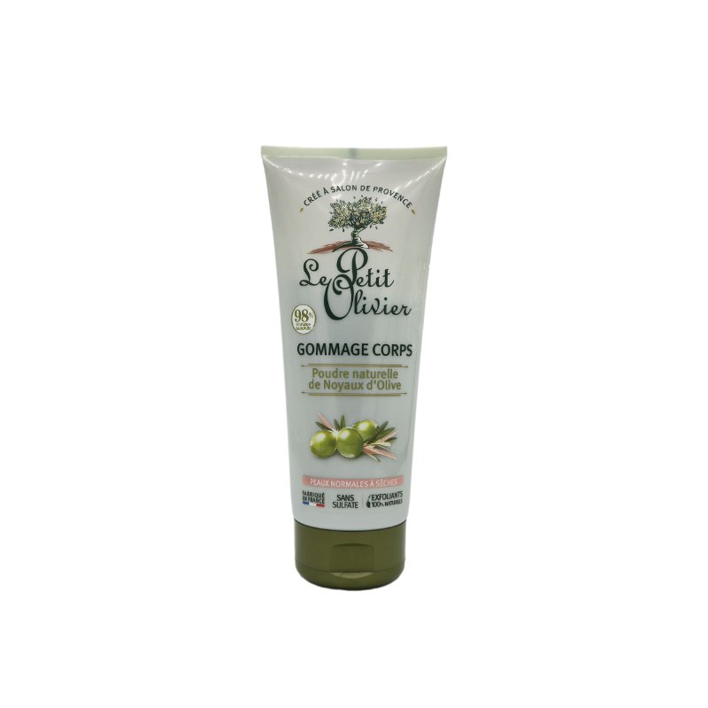 LE PETIT OLIVIER GOMAGE CORPS POUDRE NOYAUX D'OLIVE 200ML