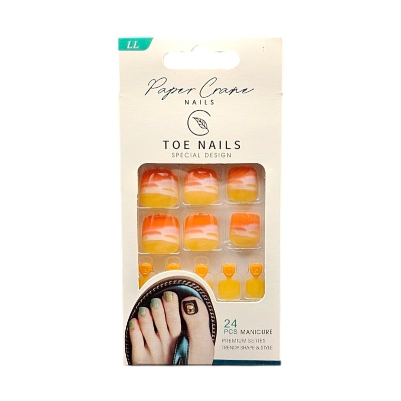 PAPER CRANE FAUX ONGLES PIEDS HOE NAILS 24PCS 5840-4