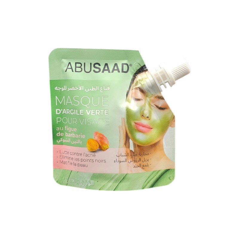 ABUSAAD MASQUE ARGILE VERTE VISAGE FIGUE DE BARBARIE 100G