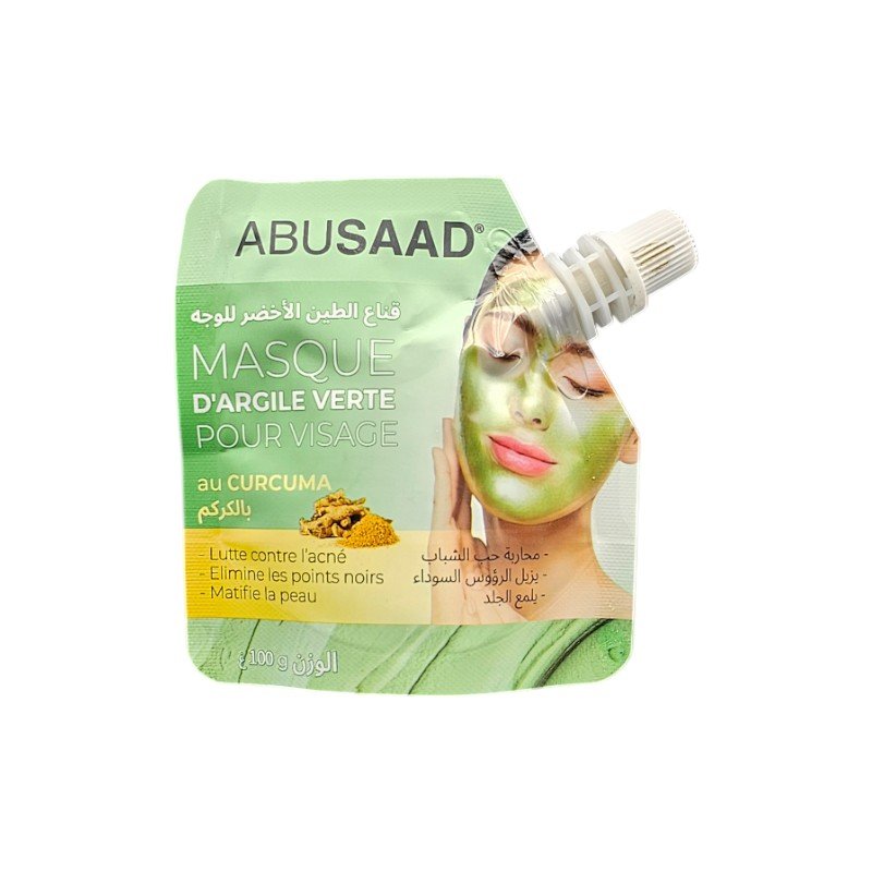 ABUSAAD MASQUE ARGILE VERTE VISAGE CURCUMA 100G