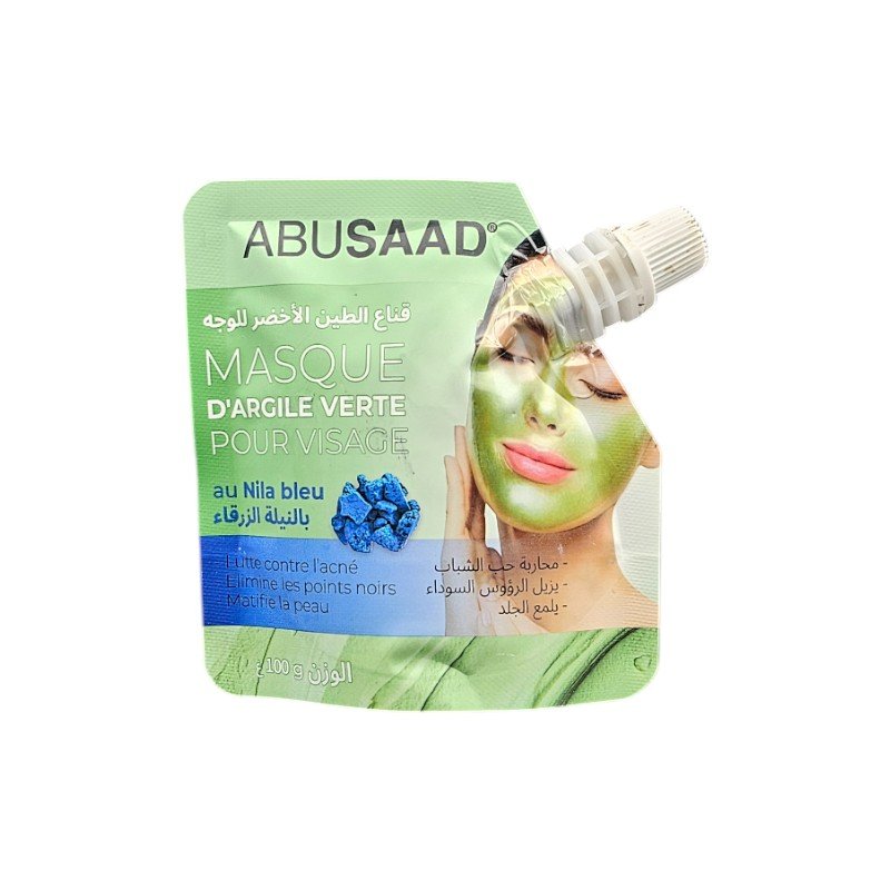 ABUSAAD MASQUE ARGILE VERTE VISAGE NILA BLEU 100G