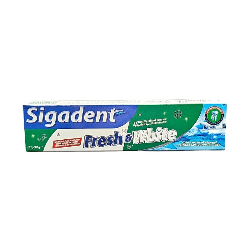 SIGADENT DENTIFRICE FRESH WHITE MENTHE 50G