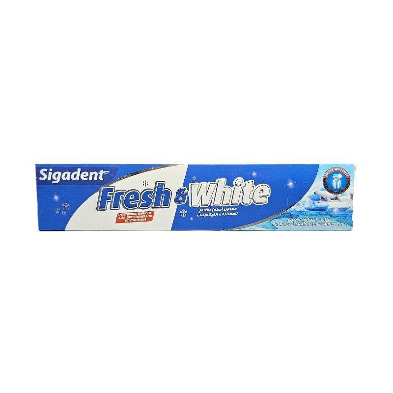 SIGADENT DENTIFRICE FRESH WHITE SEL MINEREAUX 130G