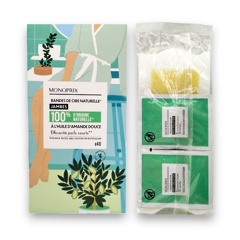 MONOPRIX CIRE JAMBES AMANDE 40U