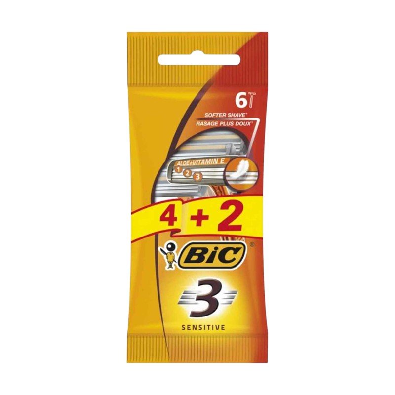 BIC RASOIR SENSITIVE 3LAMMES 6PCS