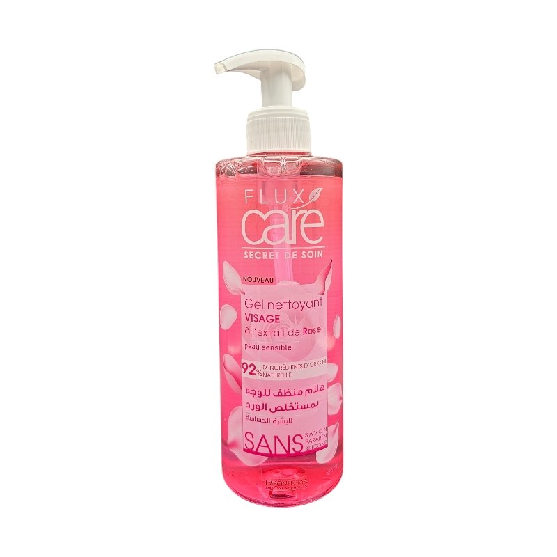 FLUX CARE GEL NETTOYANT VISAGE ROSE 390ML