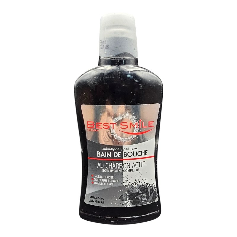 BEST SMILE BAIN BOUCHE CHARBON ACTIF 500ML *NOIR*