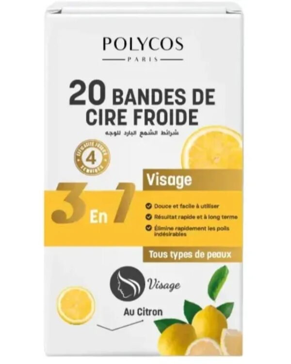POLYCOS BANDES CIRE VISAGE CITRON 20U