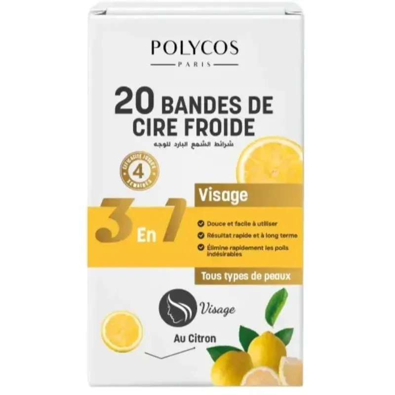 POLYCOS BANDES CIRE VISAGE CITRON 20U