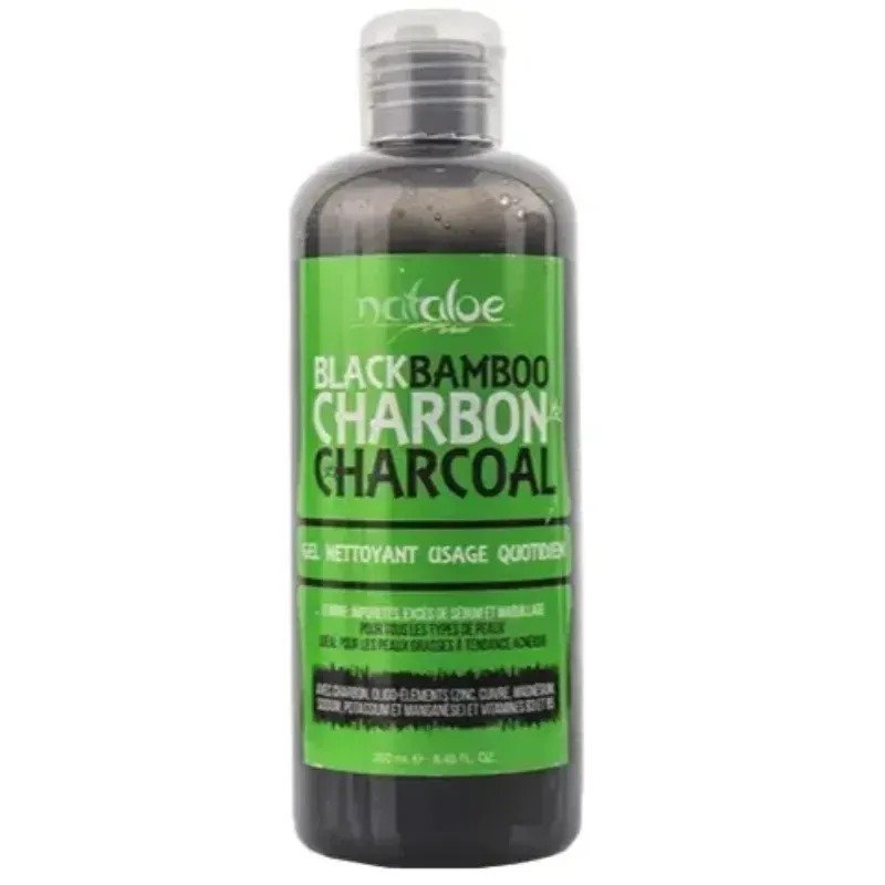 NATALOE GEL NETTOYANT BLACK BAMBOO CHARCOAL 250ML