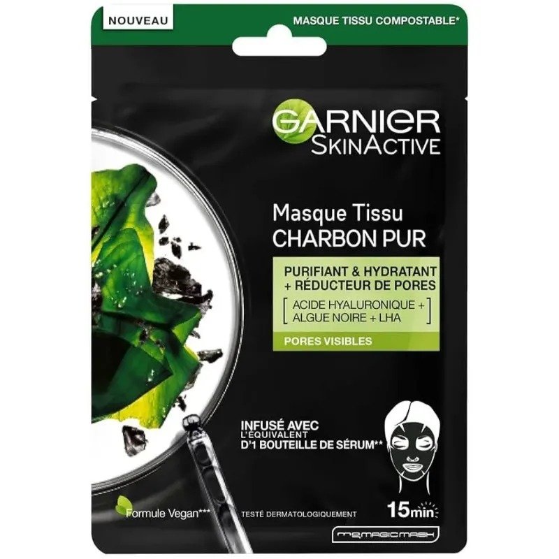 GARNIER MASQUE TISSU CHARBON 28G