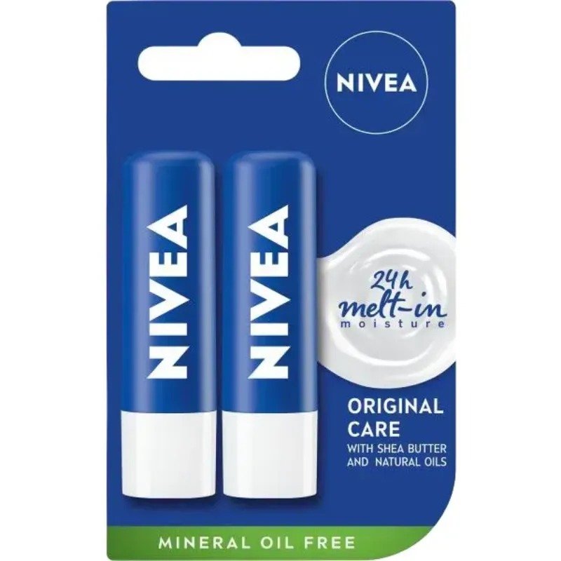 NIVEA BAUME A LEVRE ORIGINAL CARE MELT-IN *BLEU* 2PCS