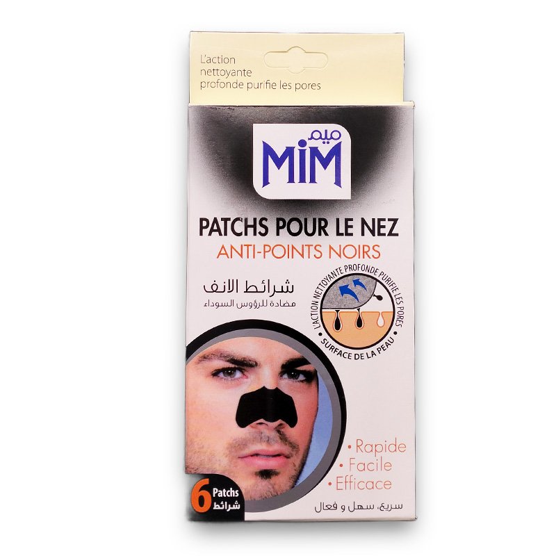 MIM PATCHS POUR NEZ HOMME ANTI POINTS NOIRS 6U