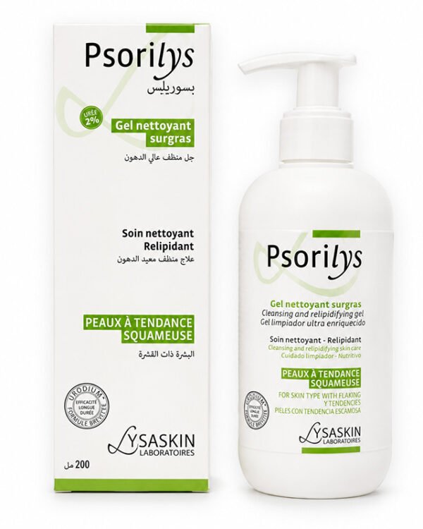 LYSASKIN PSORILYS GEL NETTOYANT SURGRAS 2%UREE 200ML 01