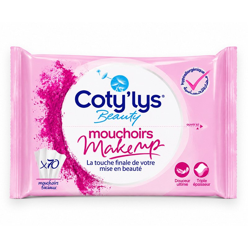 COTYLYS BEAUTY MOUCHOIRS MAKE UP X70