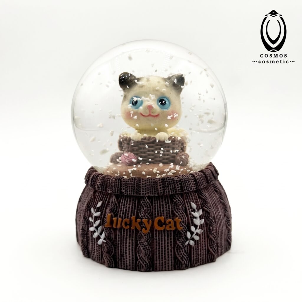 LOVE IS MY ANGEL BOULE A NEIGE LUCKY CAT 20738-5