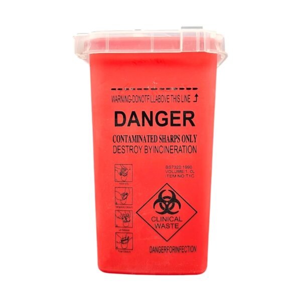 DANGER POT CONTAMINATED SHARPS ONLY T1C ROUGE
