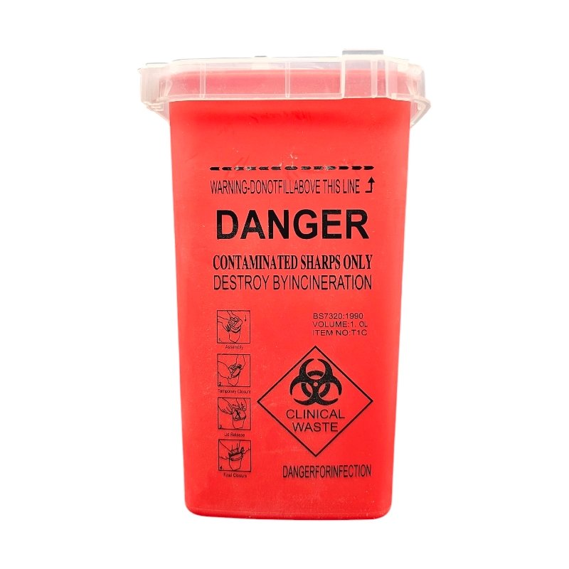 Photo00371355 DANGER POT CONTAMINATED SHARPS ONLY T1C ROUGE – Image 1