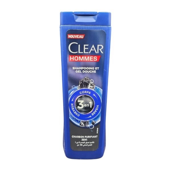 CLEAR HOMME SHP 3EN1 CHARBON 180ML